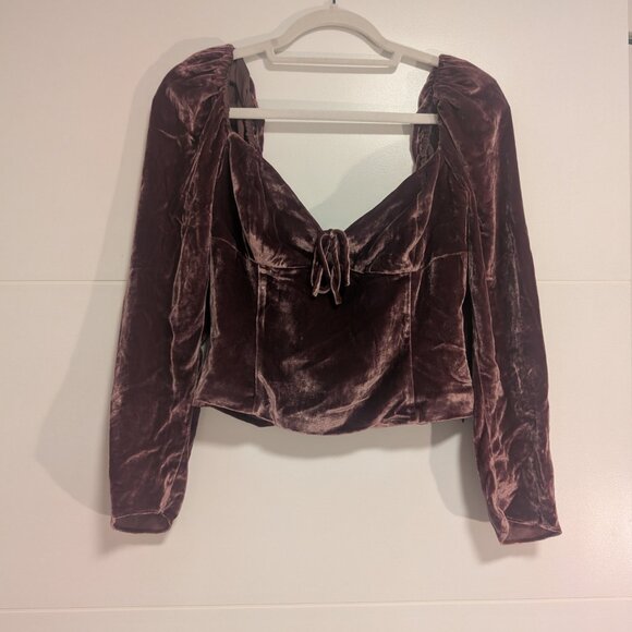 Wilfred Velvet Bustier Crop Top - Picture 1 of 15